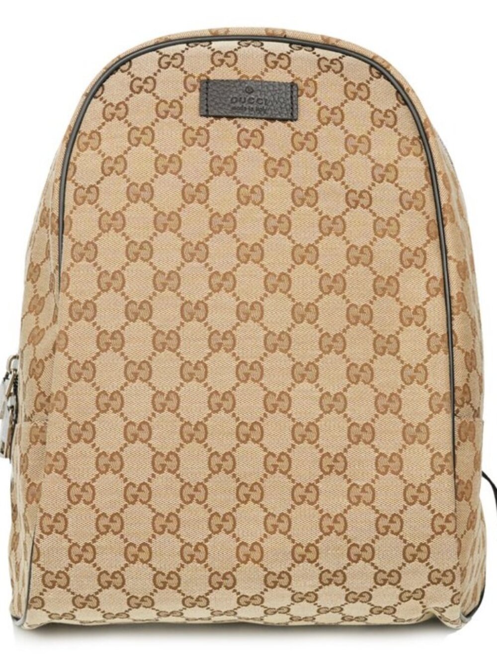 Authentic Gucci Top Zip Backpack Monogram GG Beige/Brown #449906